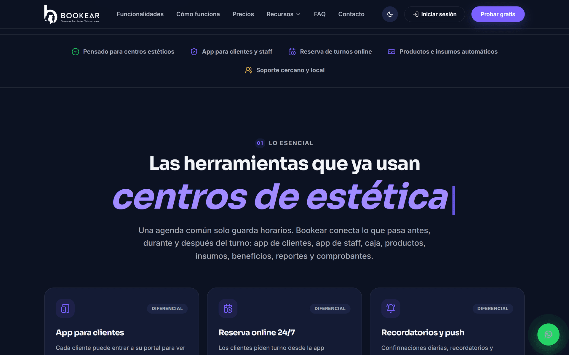 Bookear — Funcionalidades del sistema