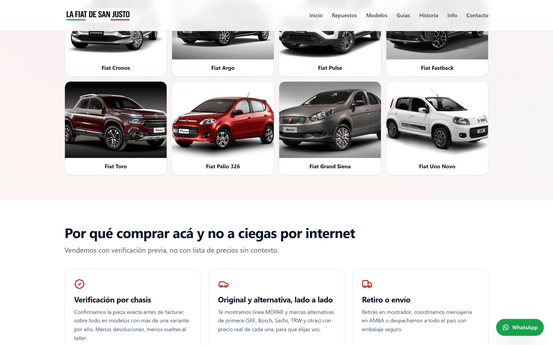 La Fiat de San Justo — Web — Catálogo y servicios